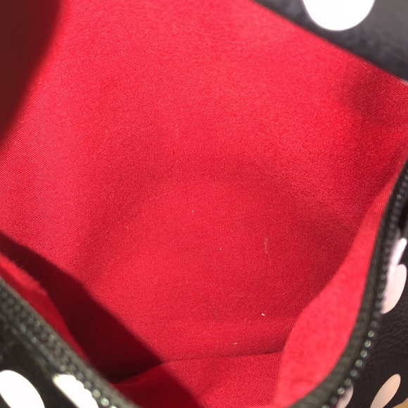 DISNEY Minney Mouse Backpack Black Red & White Bag Red Lining Like New RARE HTF - Picture 15 of 17